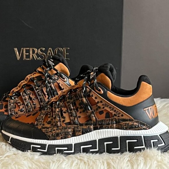 Versace Sneaker Vitello Stampa Dalmata Mix Material - Picture 8 of 12